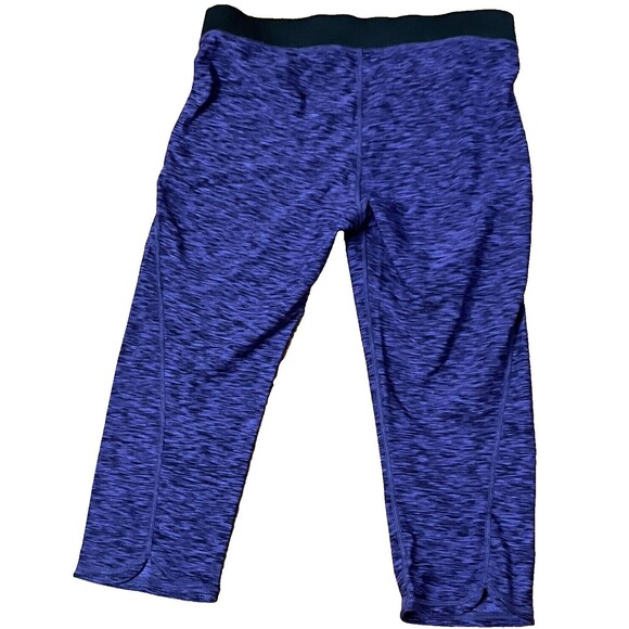 H&M Sport‎ Leggings Capri Athletic Pants Pocket Purple Black Medium Yoga Sports - Picture 2 of 3